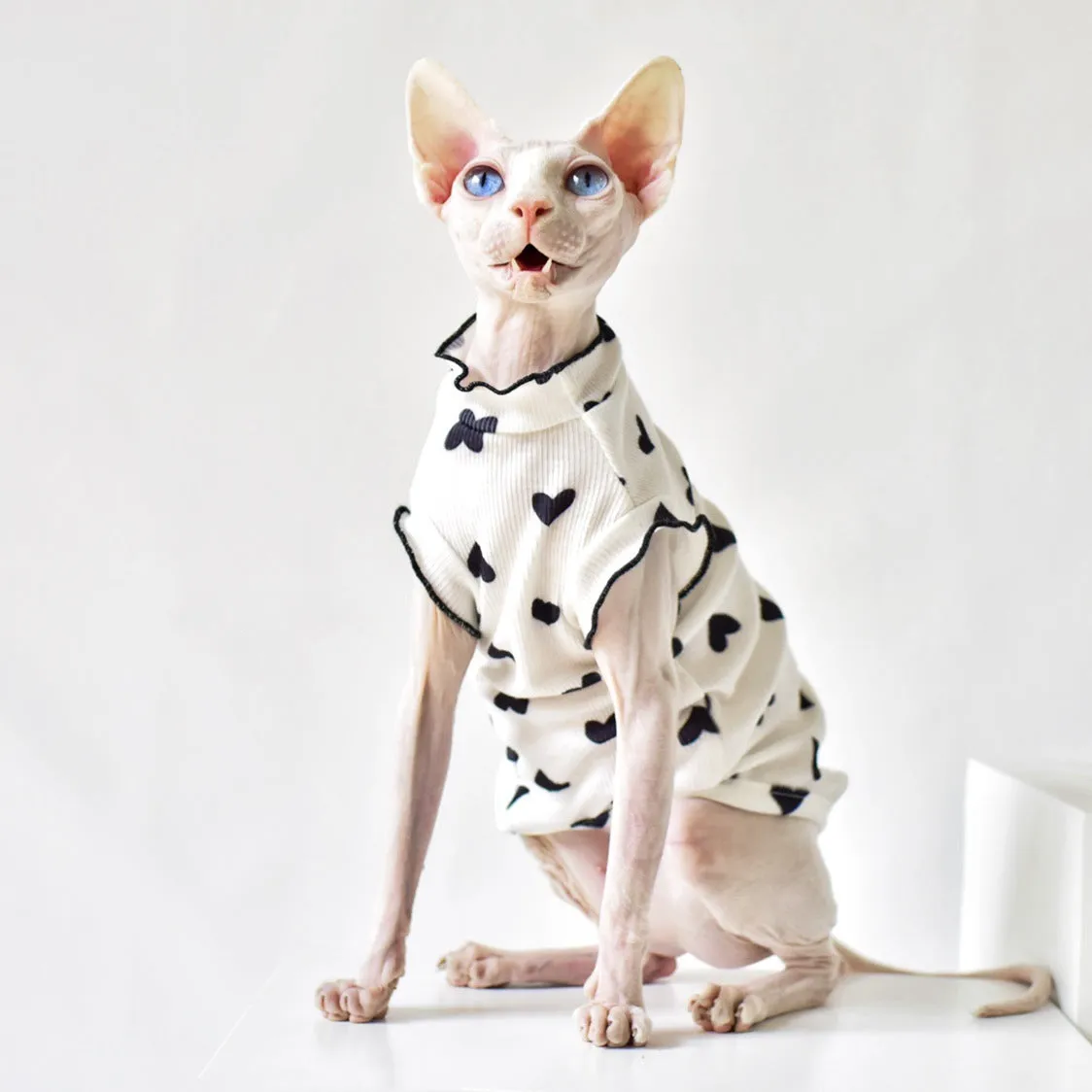 Sleeveless rubber cat vest for summer warmth, available in multiple colours and sizes XS to XXL