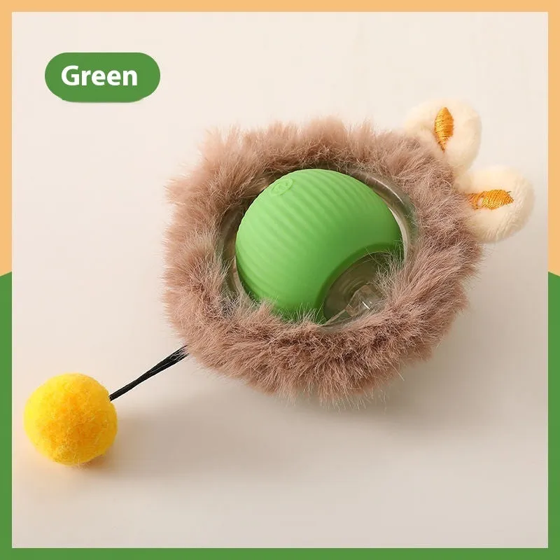 Bite-resistant ABS pet toy ball for cats in sky blue colour with funny design