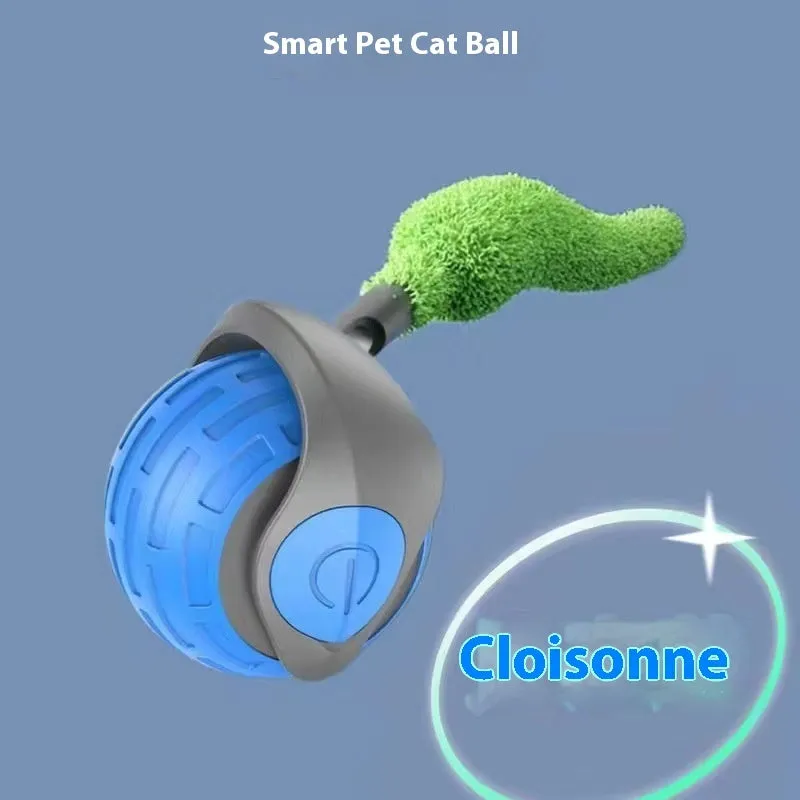 Bite-resistant ABS pet toy ball for cats in sky blue colour with funny design