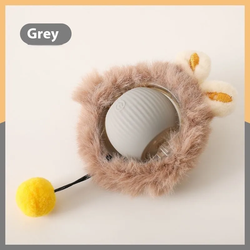 Bite-resistant ABS pet toy ball for cats in sky blue colour with funny design
