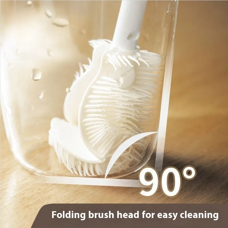 Long handle cup brush with plastic bristles, designed for cleaning cups and bottles