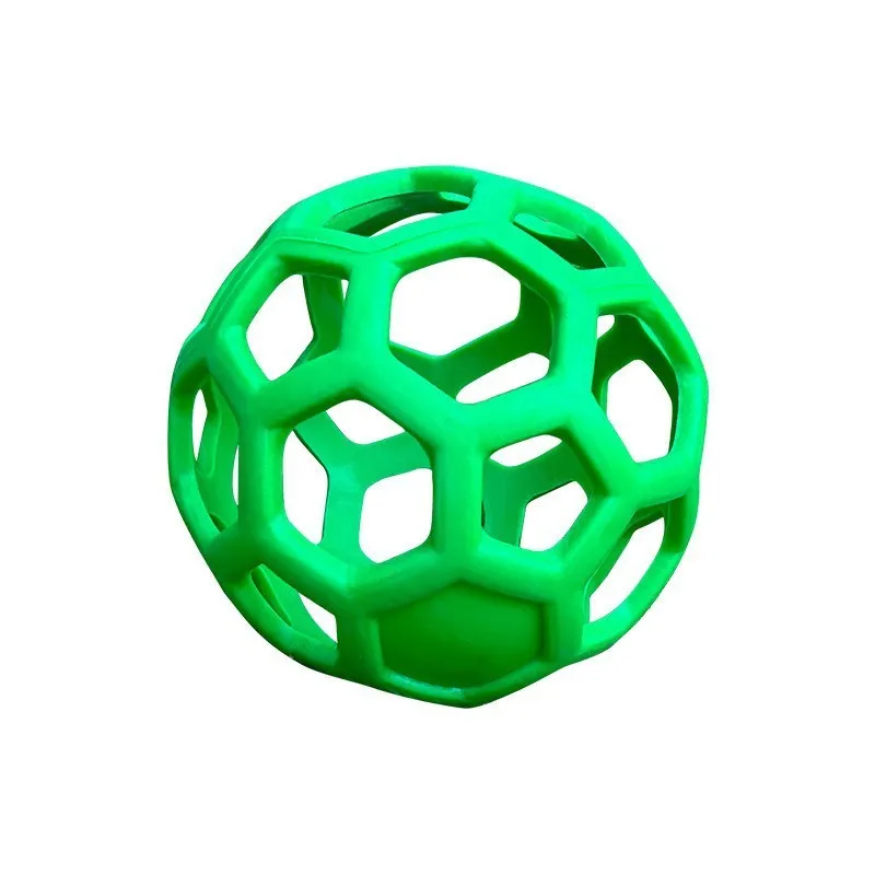 Stable hanging hay feeder toy ball with rope for small animals in red blue and green colours
