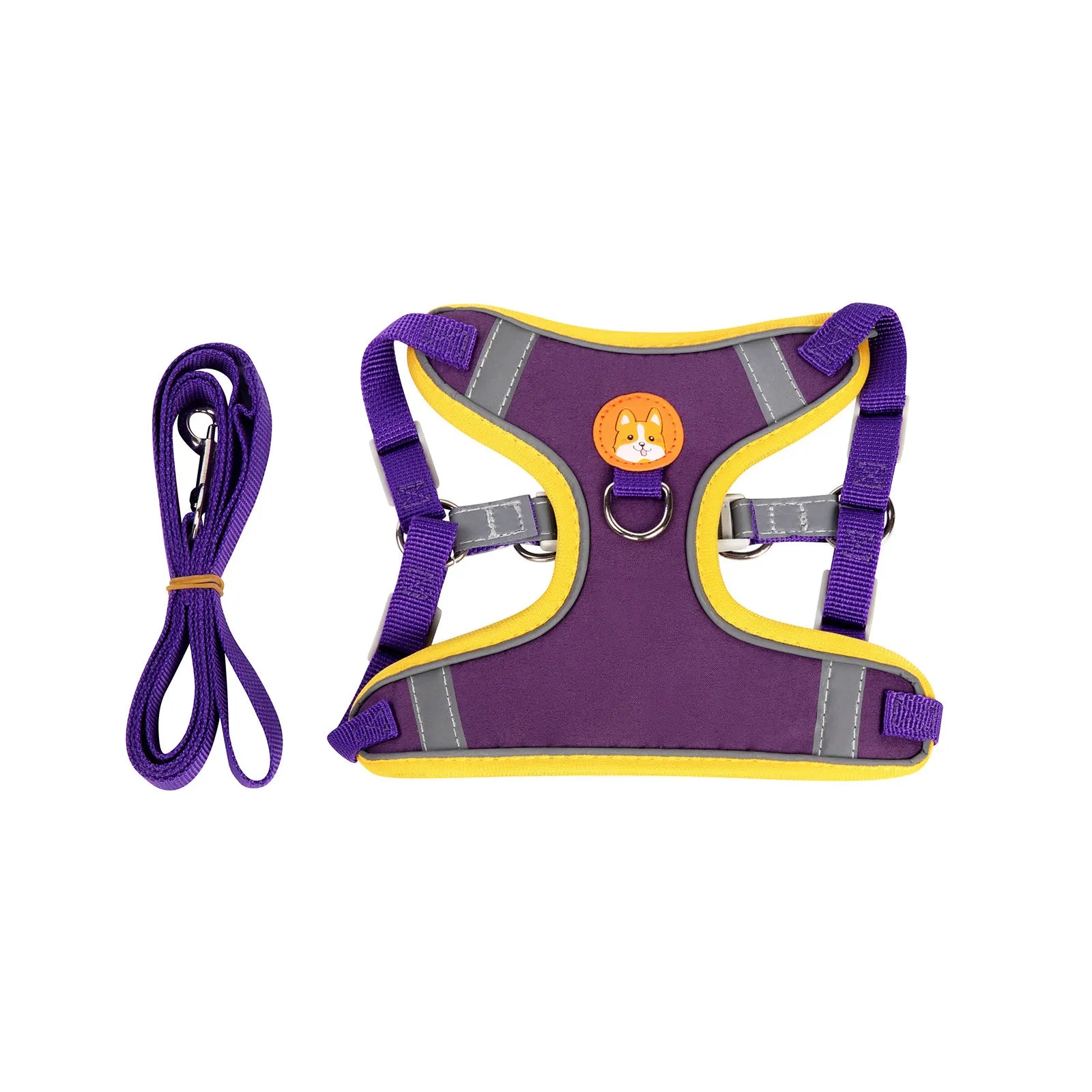 Adjustable dog harness with haulage rope construction in multiple colour options