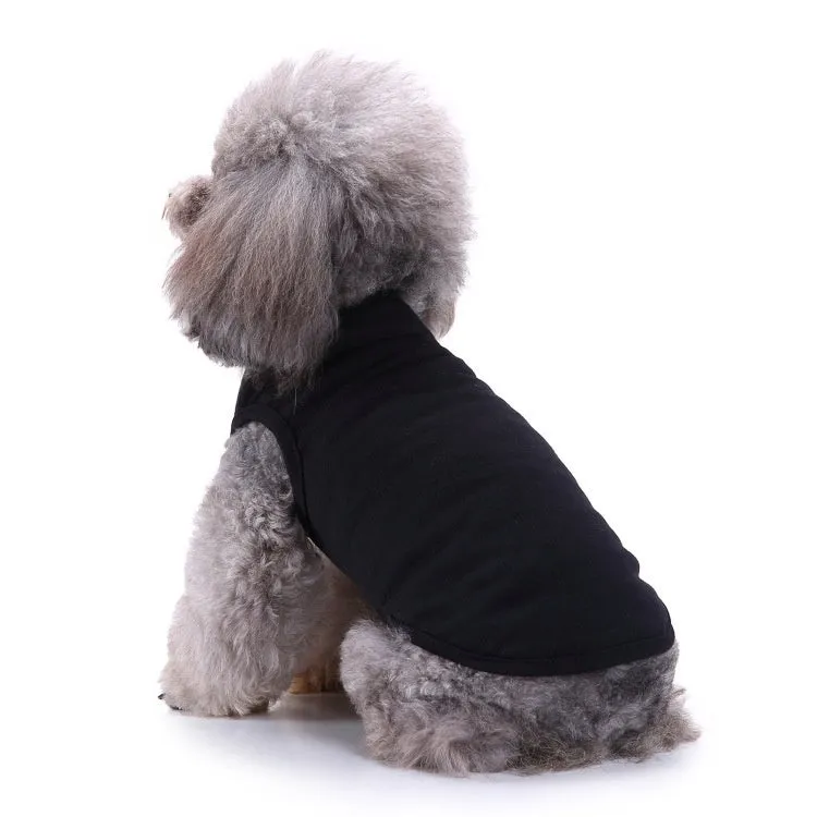Small dog wearing a cotton thin pullover hooded T-shirt in red, casual spring summer pet clothing