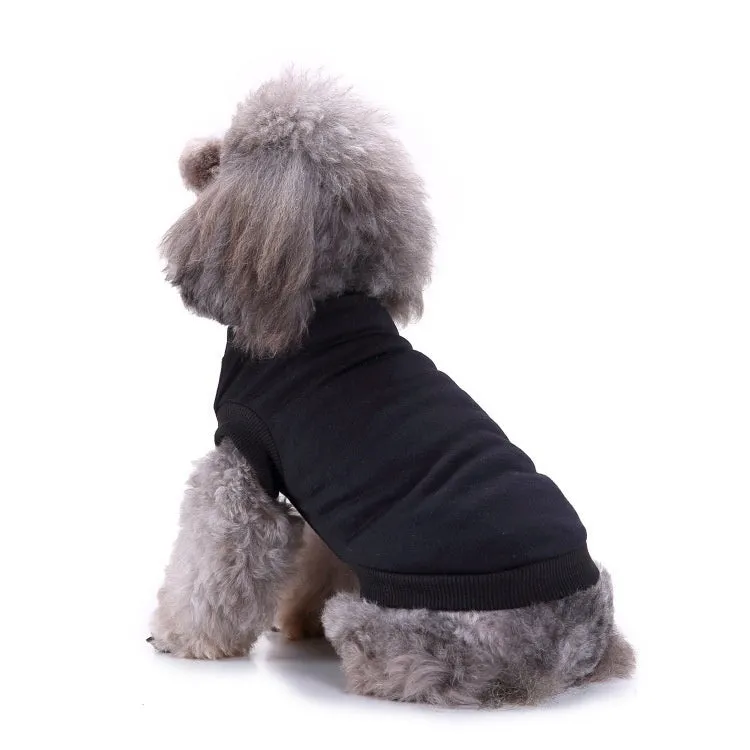 Small dog wearing a cotton thin pullover hooded T-shirt in red, casual spring summer pet clothing