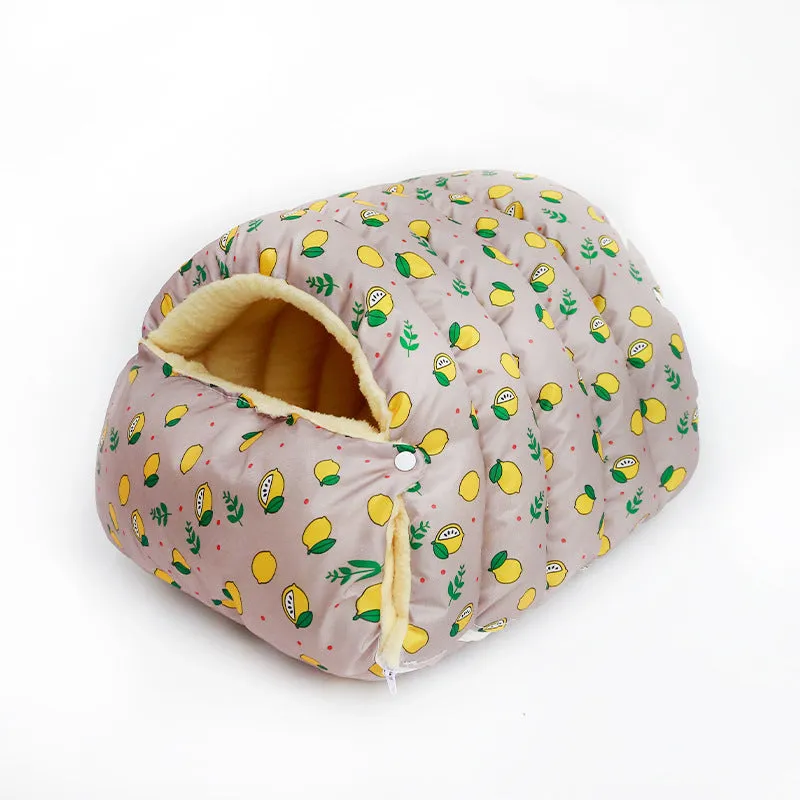 Enclosed cat kennel with removable washable cover in soft cloth, available in multiple colours and sizes