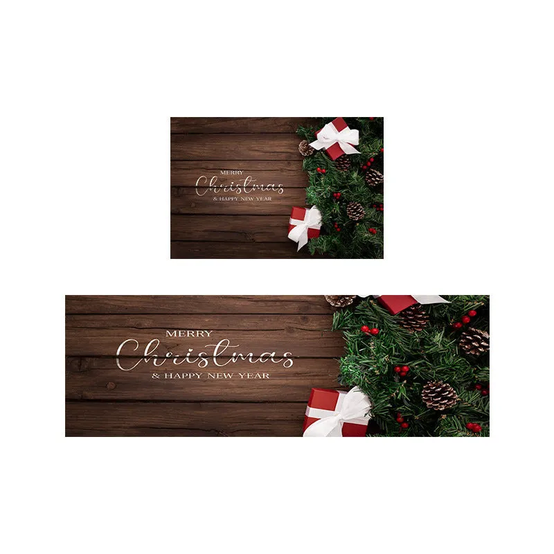 Festive printed Christmas door mat in polyester fibre with American style pattern, 40x60cm square