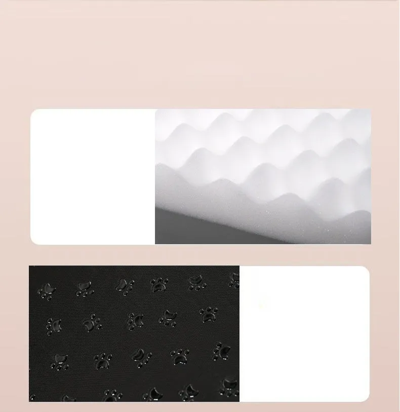 Pet memory foam mat with removable cover in grey, coffee, green, and khaki colours, four sizes