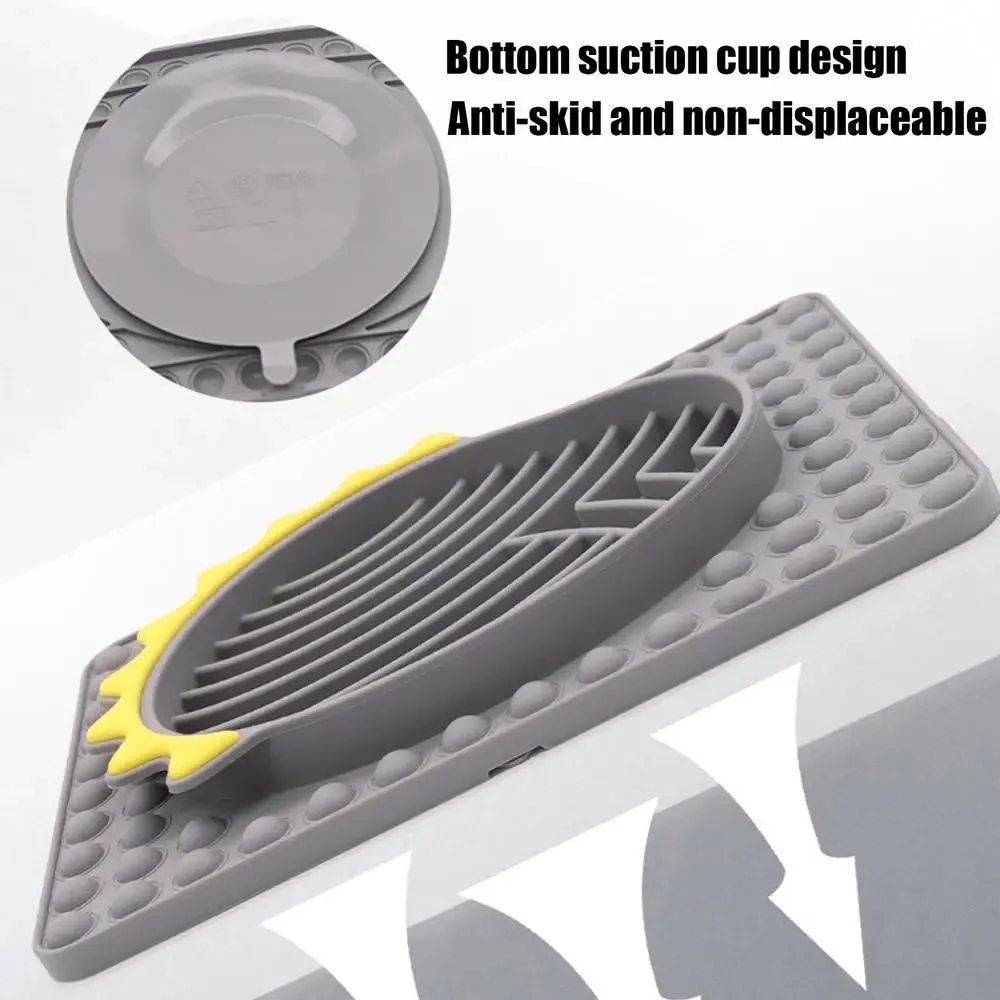 Slow feeder dog bowl lick mat with smooth texture in blue, gray, green, and red colour options