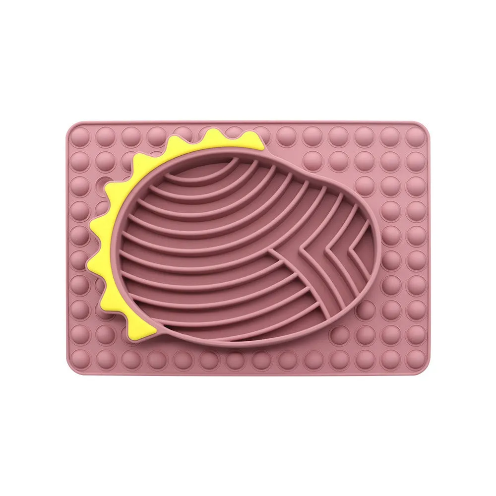 Slow feeder dog bowl lick mat with smooth texture in blue, gray, green, and red colour options