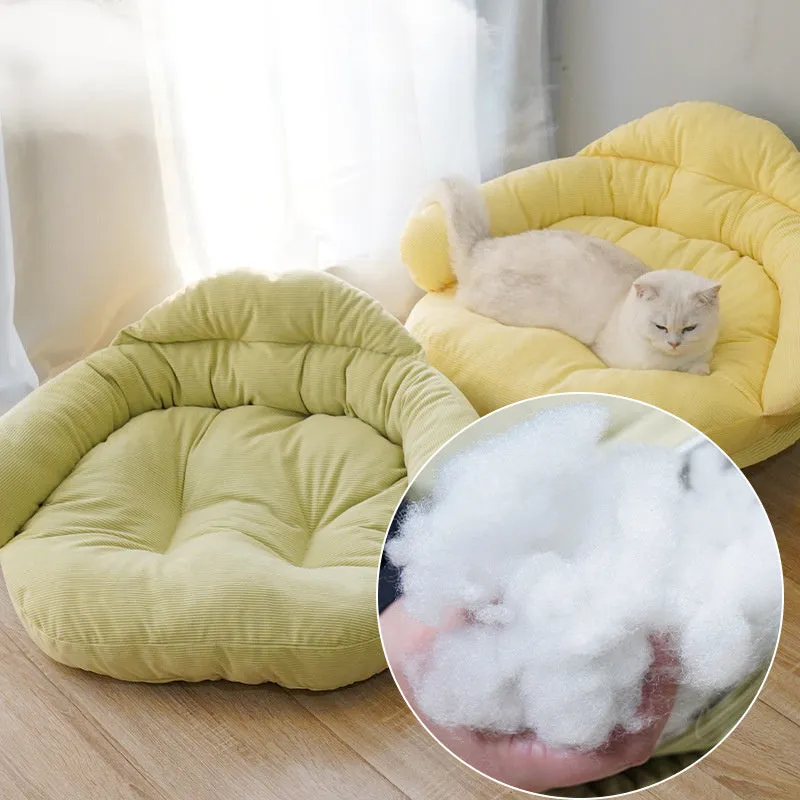 Solid wood off ground cat bed in green with thickened animal bed construction