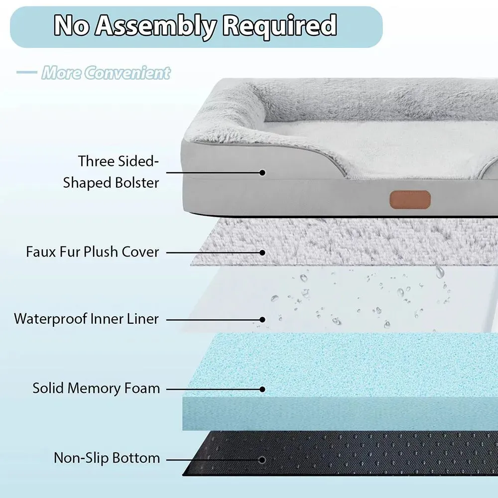 Waterproof Oxford fabric dog bed sofa mat for medium dogs cats with washable surface in L size