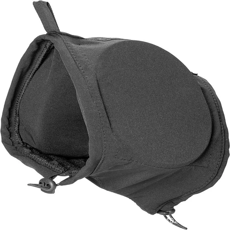 Black nylon dog earmuffs for hearing protection against thunder and fireworks, size M