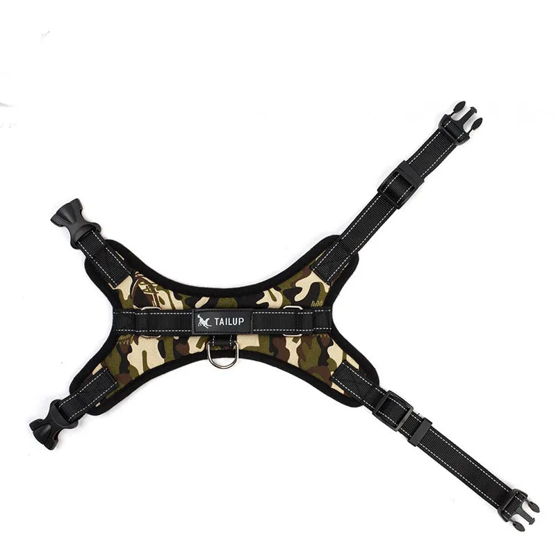 Camouflage Oxford cloth pet saddle chest strap dog vest for outdoor walking training