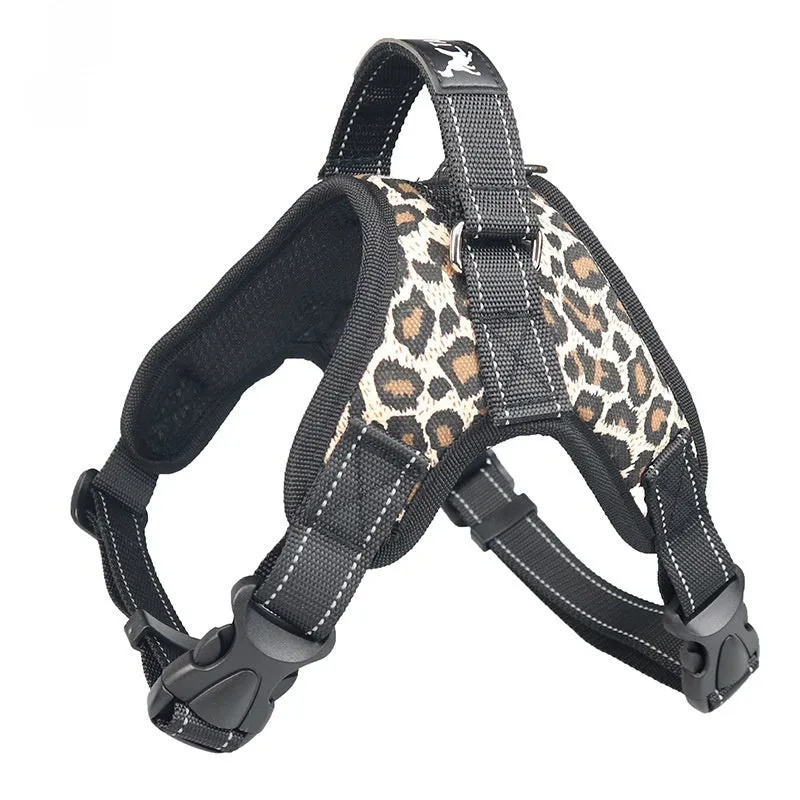 Camouflage Oxford cloth pet saddle chest strap dog vest for outdoor walking training