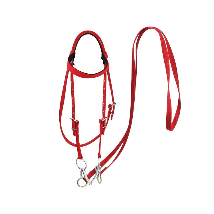 Black large fibre horse halter rope 1.3m for equestrian riding and leading
