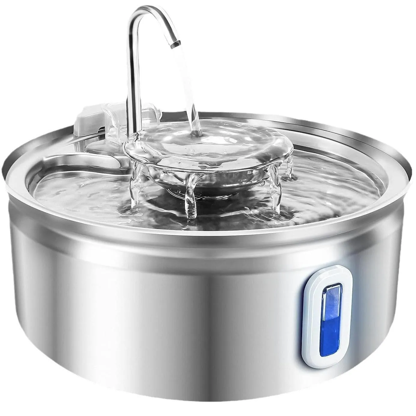 SUS304 stainless steel pet water dispenser faucet with 3.2L capacity and silent pump for cats and dogs