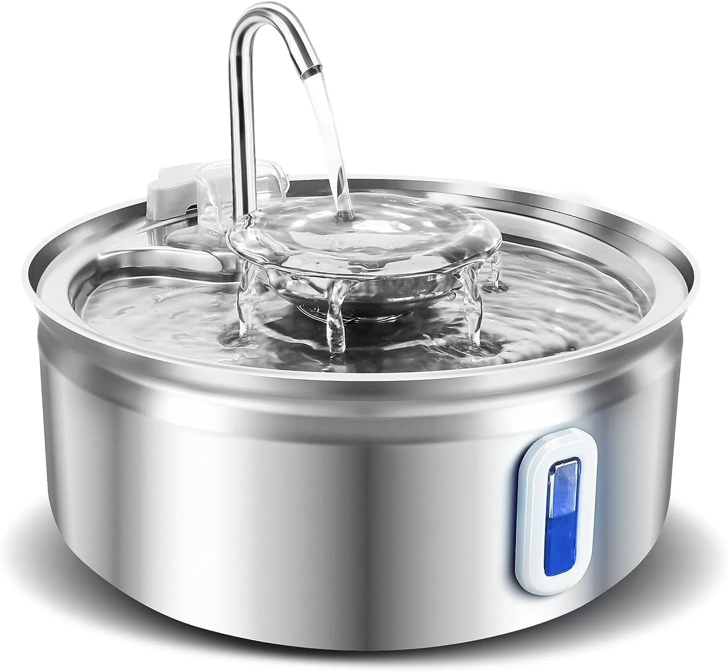SUS304 stainless steel pet water dispenser faucet with 3.2L capacity and silent pump for cats and dogs