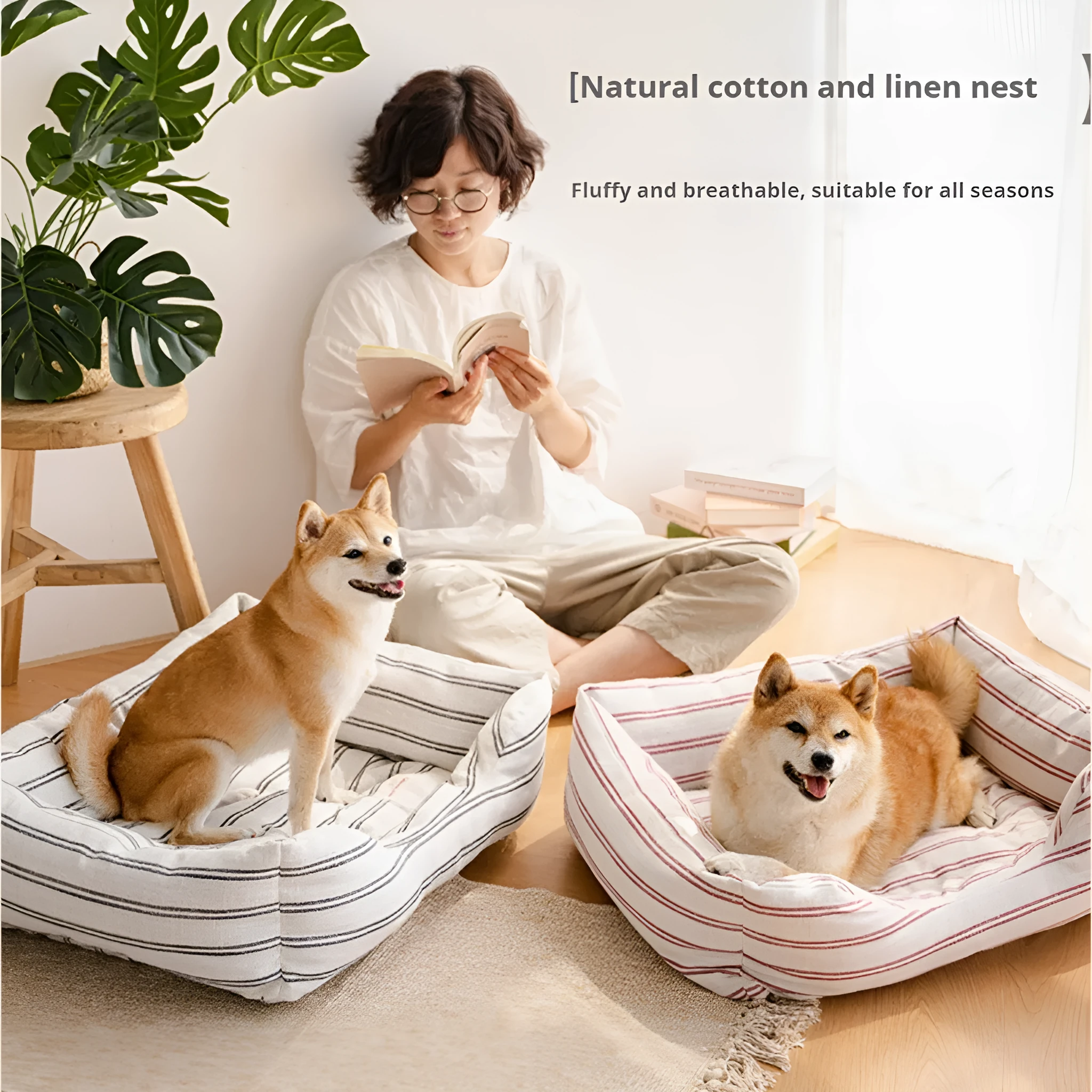 Classic red pp cotton kennel pet mat for dogs – non-removable washable design – M and L sizes available