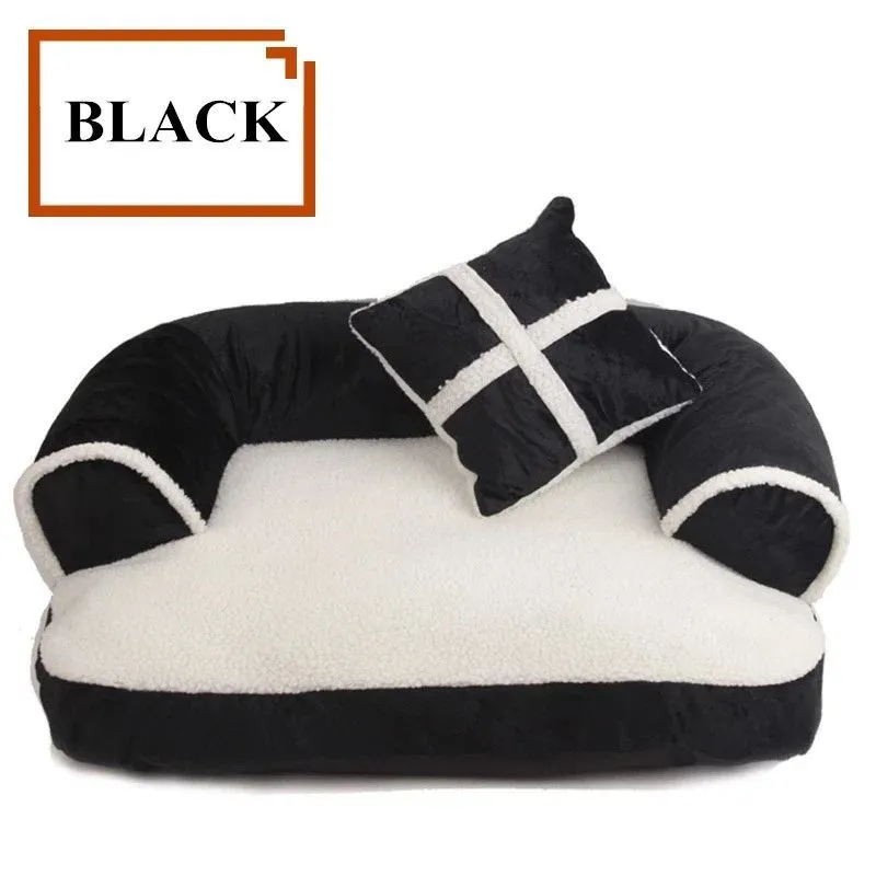 Soft dog bed cat sofa classic England style winter warm sleeping bed in brown colour with raised rim nest design