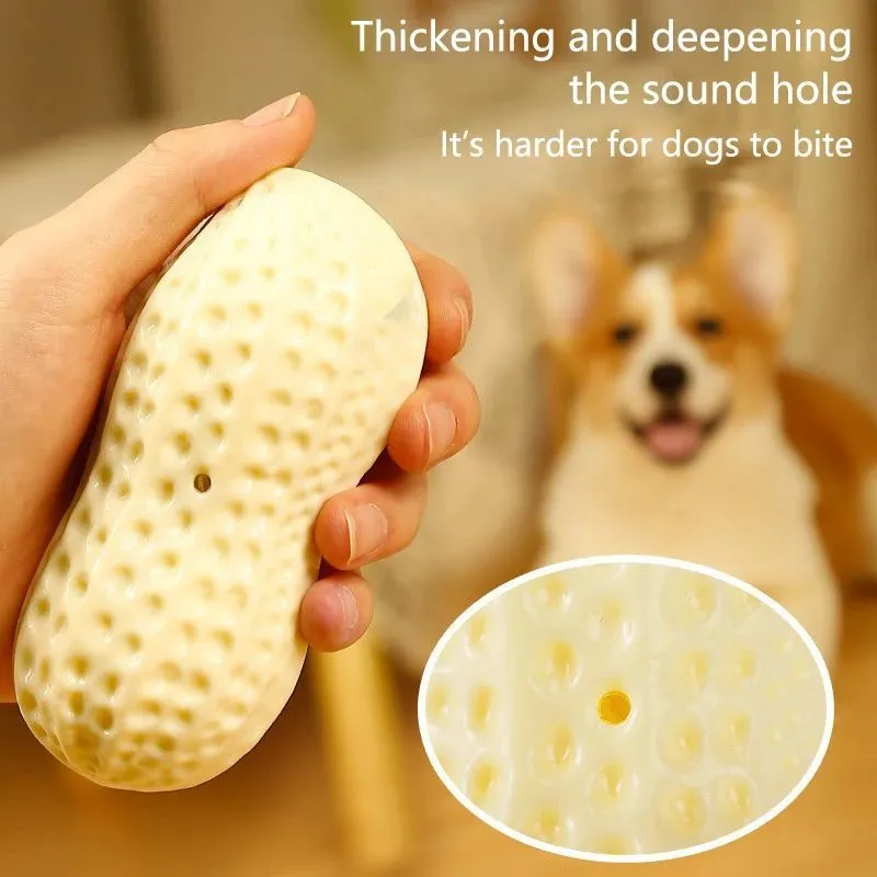 Yellow rubber vinyl dog toy for small dogs with squeaker for chewing and boredom relief