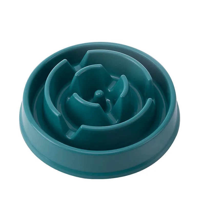 Pink plastic dog bowl with anti-slip anti-flip design for pets