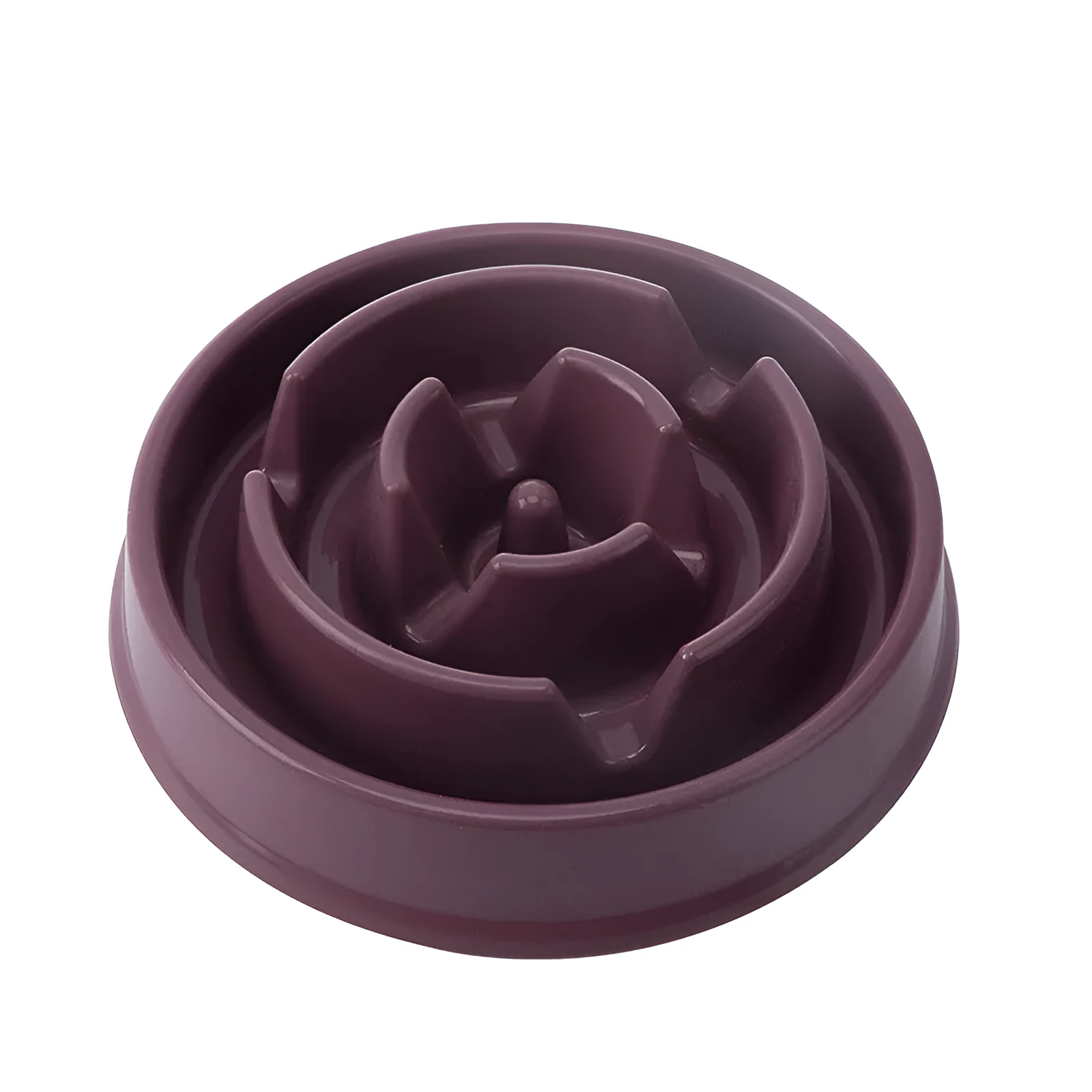 Pink plastic dog bowl with anti-slip anti-flip design for pets