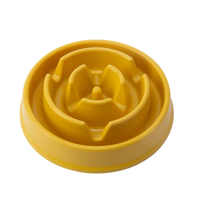 Pink plastic dog bowl with anti-slip anti-flip design for pets
