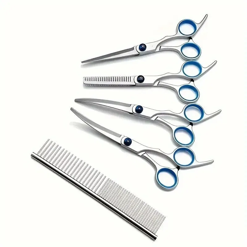 Portable home pet scissors beauty tools set metal split grooming scissors for dogs