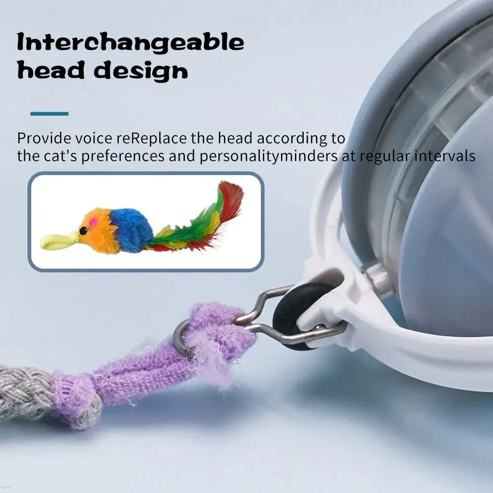 Upgrade cat interactive ball toy with faux tail, laser pointer, and voice reminder in colour options