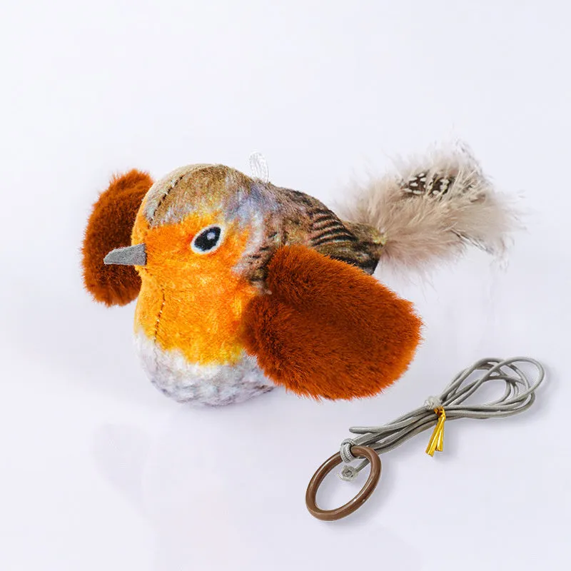 Flappy Chase interactive cat toy with flapping wings and chirping sound in blue colour