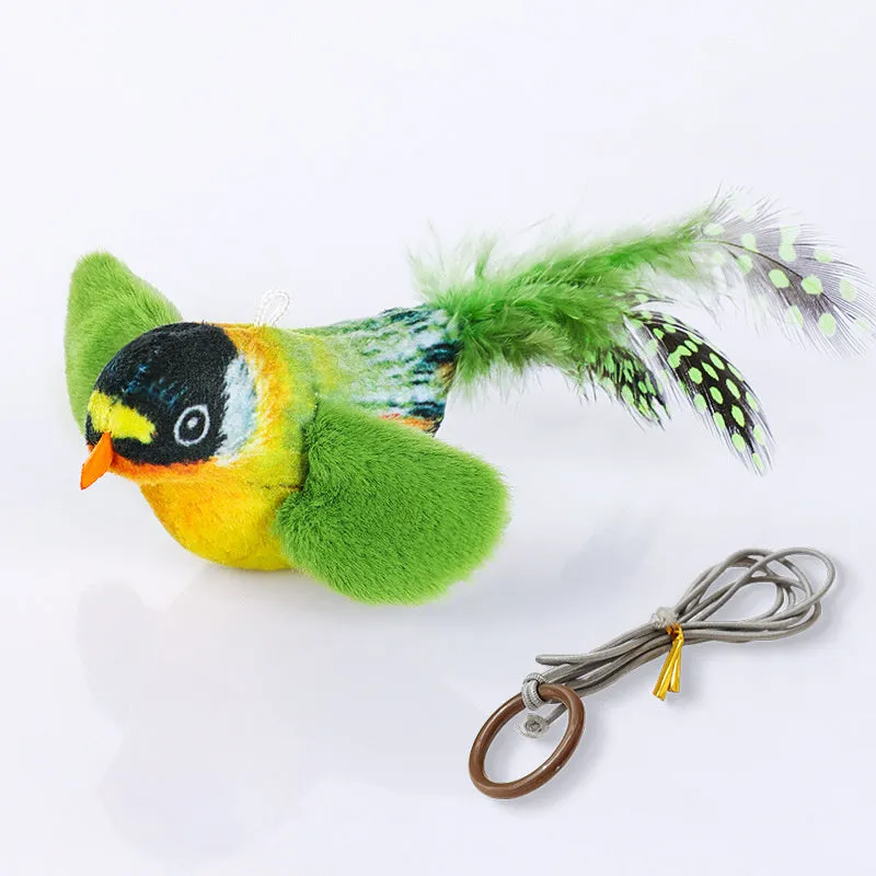 Flappy Chase interactive cat toy with flapping wings and chirping sound in blue colour