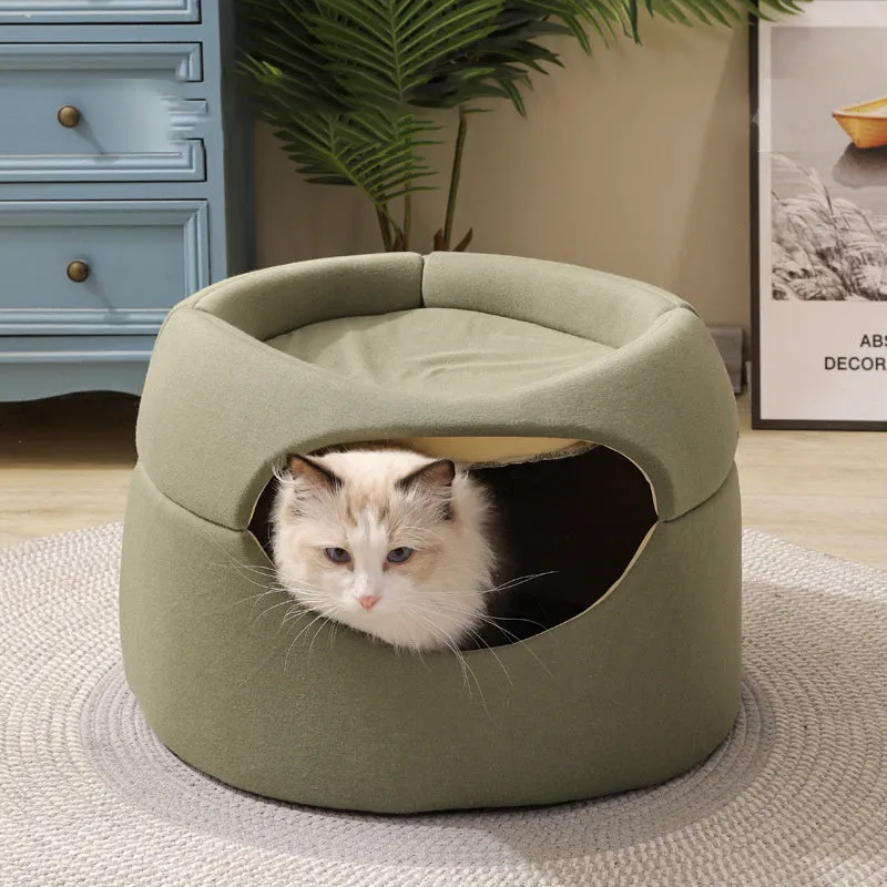 Blue tree hole kennel for small dogs and cats, 45 x 33 x 37 cm, lightweight design