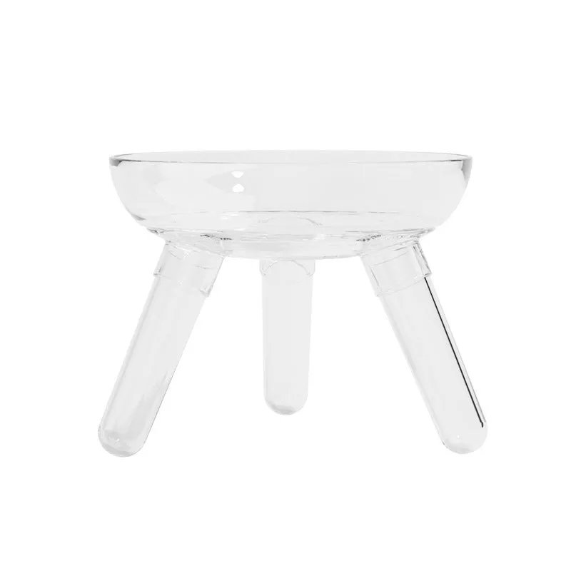 Triangle stable PC pet feeding bowl in transparent with 18.2cm diameter for cats and dogs