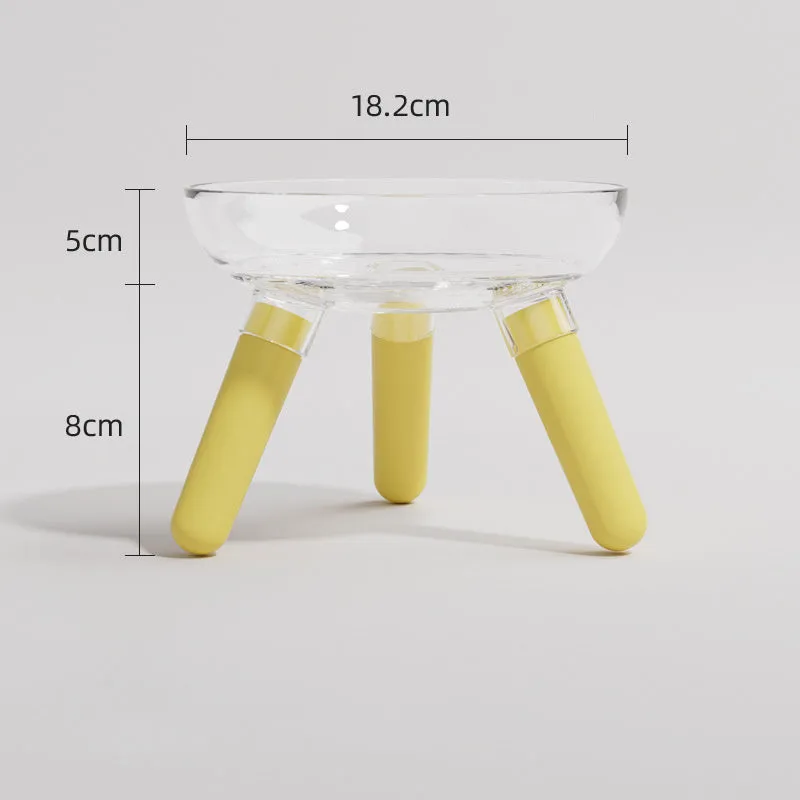 Triangle stable PC pet feeding bowl in transparent with 18.2cm diameter for cats and dogs