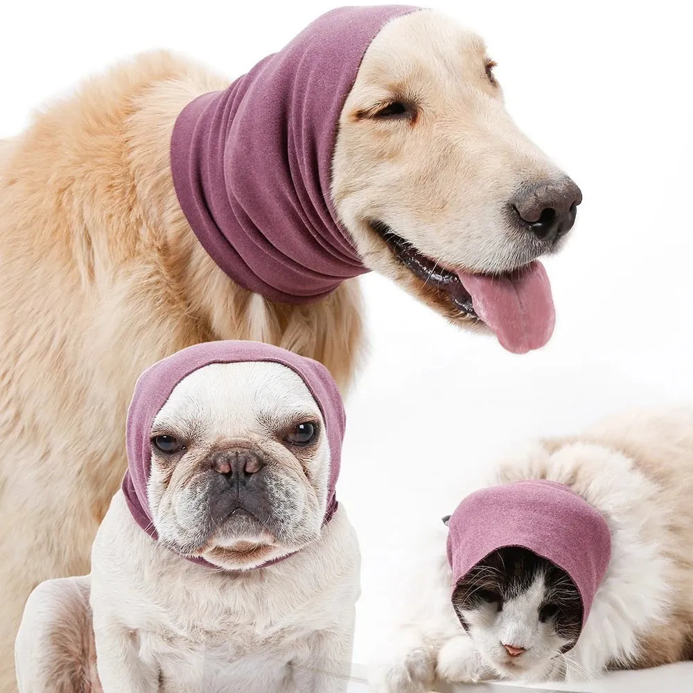 Cotton pet ear muffs in pink, black, purple for dogs and cats, three sizes S M L