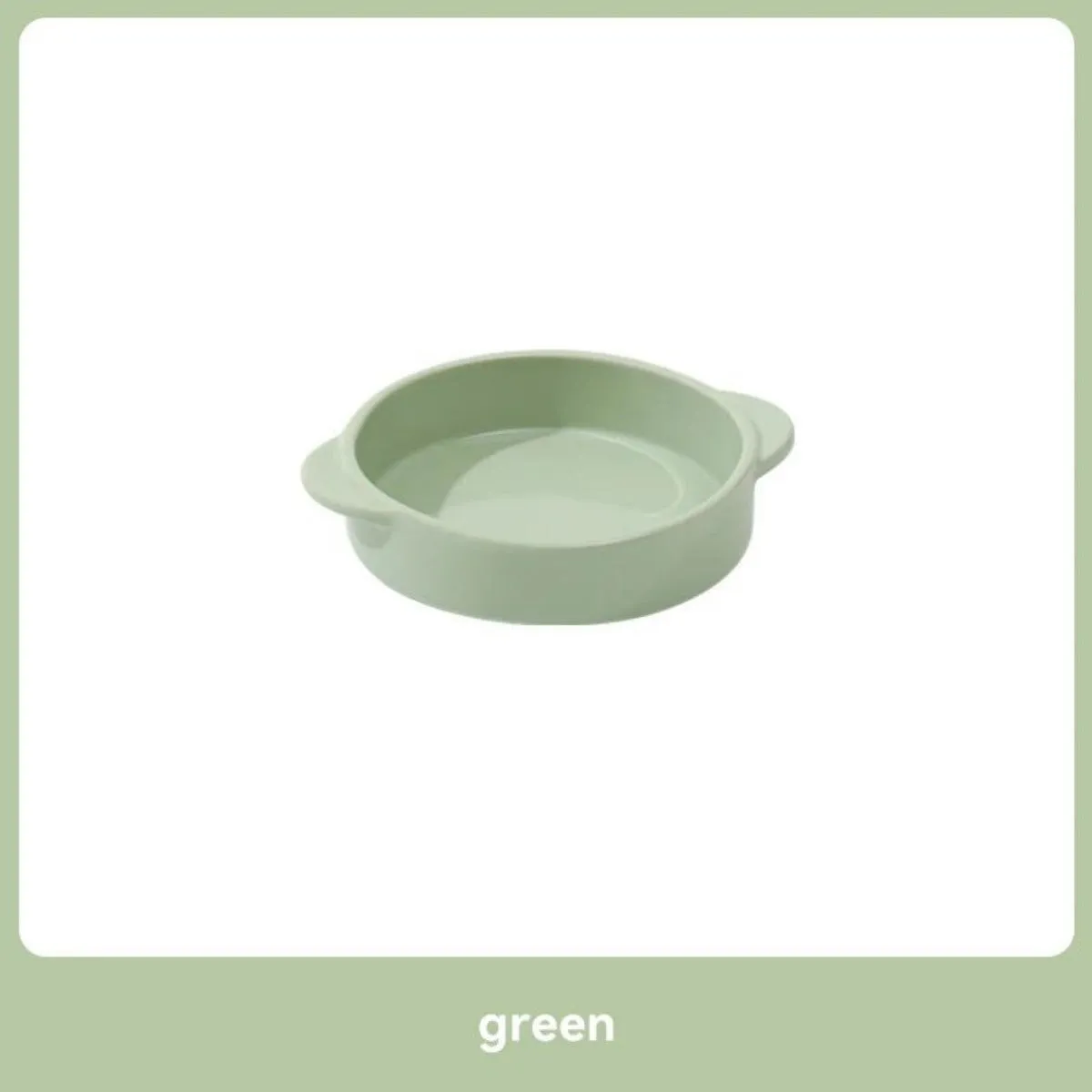 Metal cat bowl with ceramic base and high legs in green colour for cervical spine protection