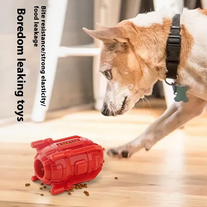 Pet food leakage toy dog bite creative in bright red TPR material