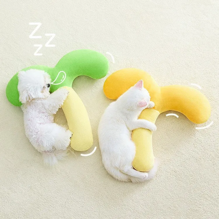 Small pet pillow for dogs and cats with cervical support, L44x45cm, green colour