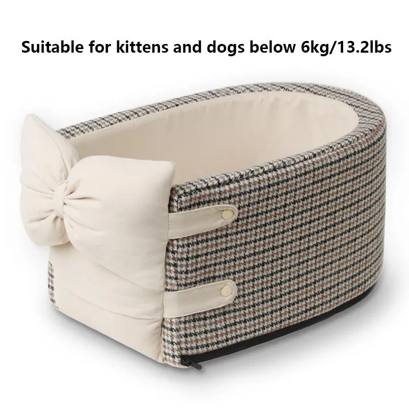 Car central control front seat pet bed in cloth material, suitable for dogs