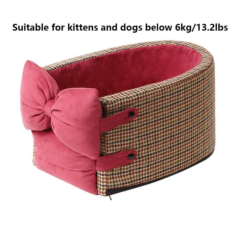Car central control front seat pet bed in cloth material, suitable for dogs