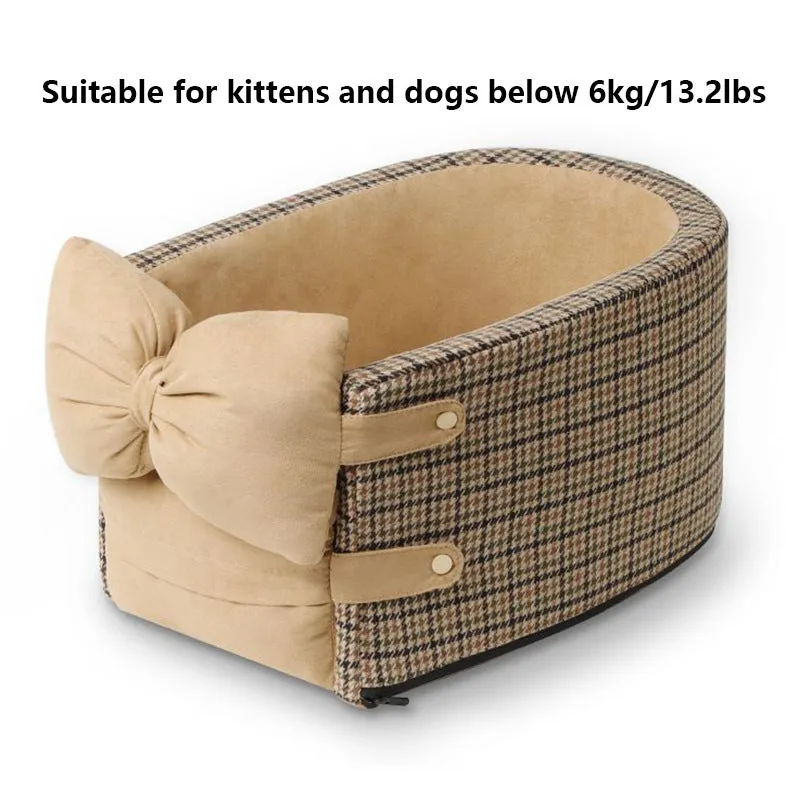 Car central control front seat pet bed in cloth material, suitable for dogs