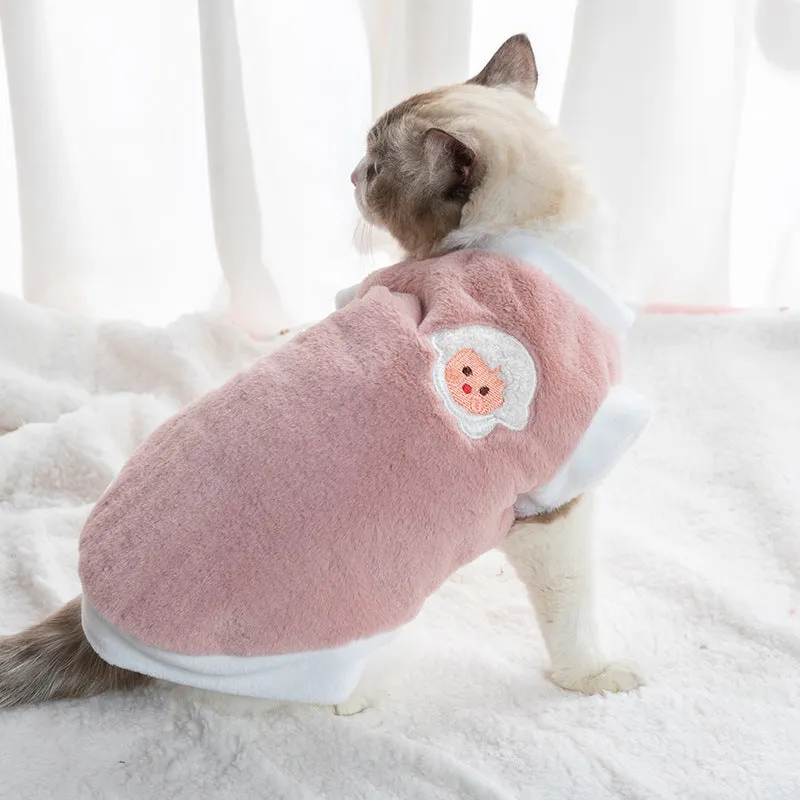 Winter pet warm plush acrylic knit sweater for dogs and cats, available in multiple colours and sizes XS to XL