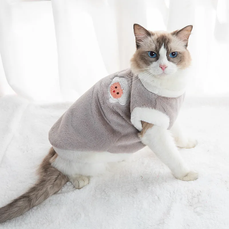 Winter pet warm plush acrylic knit sweater for dogs and cats, available in multiple colours and sizes XS to XL