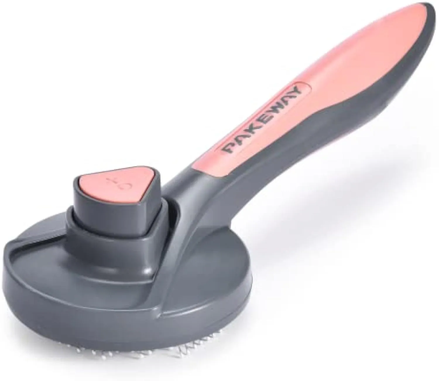 Self-cleaning pet slicker brush with one-click button and massage bristles for cats and dogs