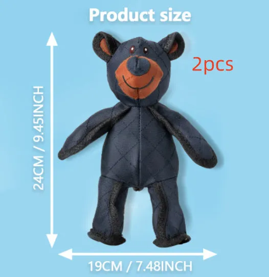 Bite-resistant Oxford Cloth Dog Sound Toy Dark Blue Plush Bear Dog Toy 30cm Durable Chew Toy for Interactive Play Dog Squeaky Toy Pet Toy for Medium Dogs Dog Enrichment Toy Bear Design Dog Plaything