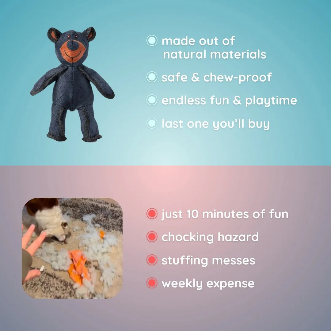 Bite-resistant Oxford Cloth Dog Sound Toy Dark Blue Plush Bear Dog Toy 30cm Durable Chew Toy for Interactive Play Dog Squeaky Toy Pet Toy for Medium Dogs Dog Enrichment Toy Bear Design Dog Plaything