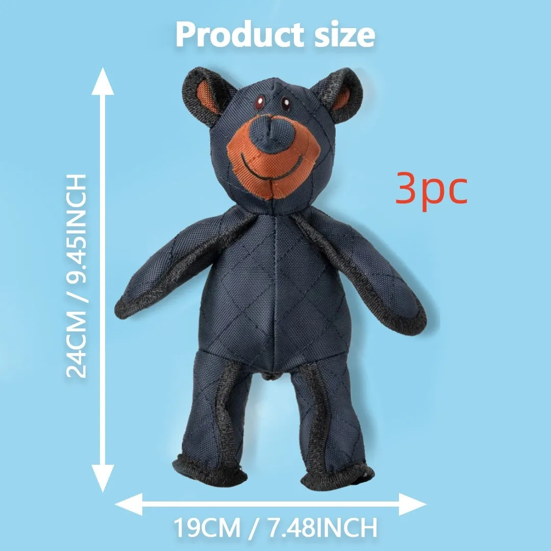 Bite-resistant Oxford Cloth Dog Sound Toy Dark Blue Plush Bear Dog Toy 30cm Durable Chew Toy for Interactive Play Dog Squeaky Toy Pet Toy for Medium Dogs Dog Enrichment Toy Bear Design Dog Plaything