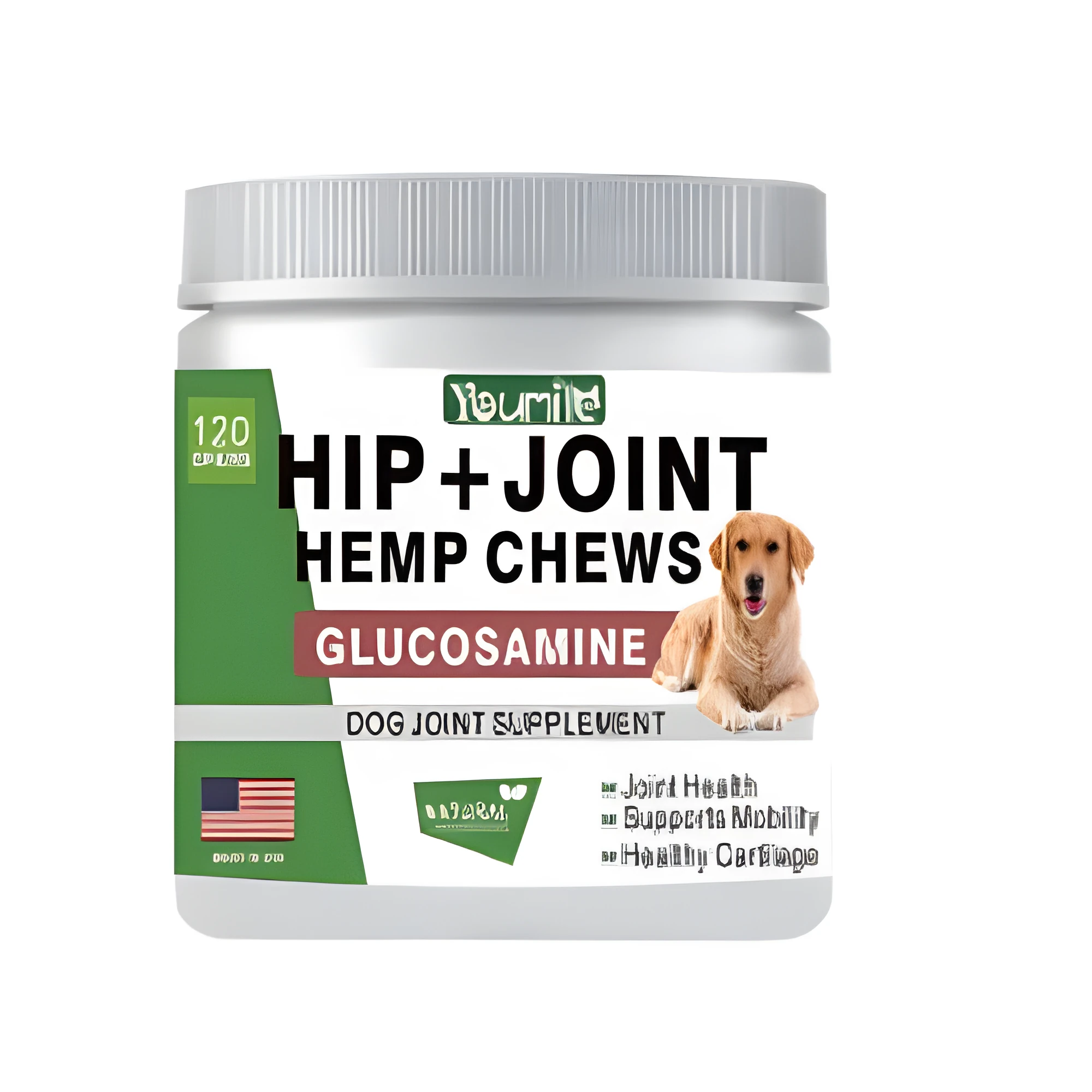 Joint Hip Chewing 120 capsules dog supplement packaging