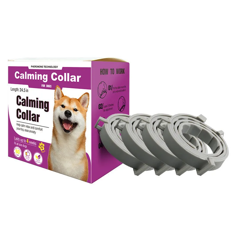 Orange soothing calming collar for cats and dogs adjustable composite material 38cm for cats